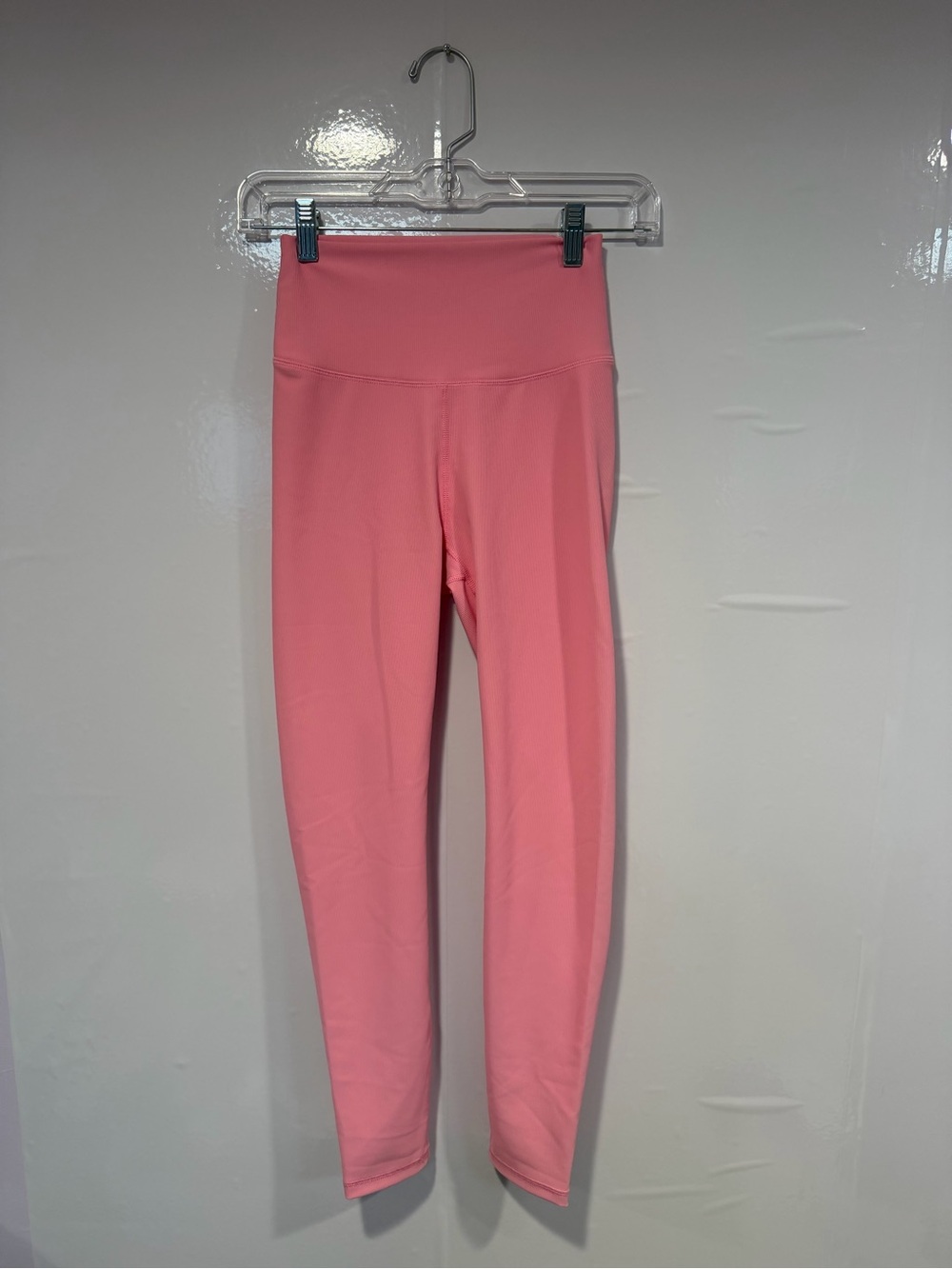 Wilo Ribbed High-Waist Pink Leggings